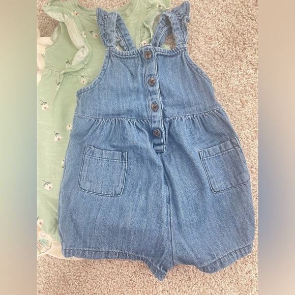 Baby girl 6 month spring summer bundle 4 items 6-12 month like new floral denim - Picture 3 of 15